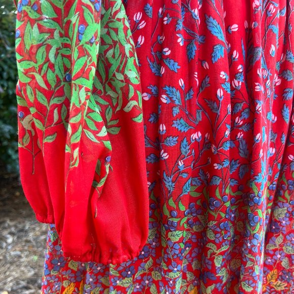 Vintage Lord & Taylor Floral Long Sleeve Maxi Dress - Picture 7 of 11